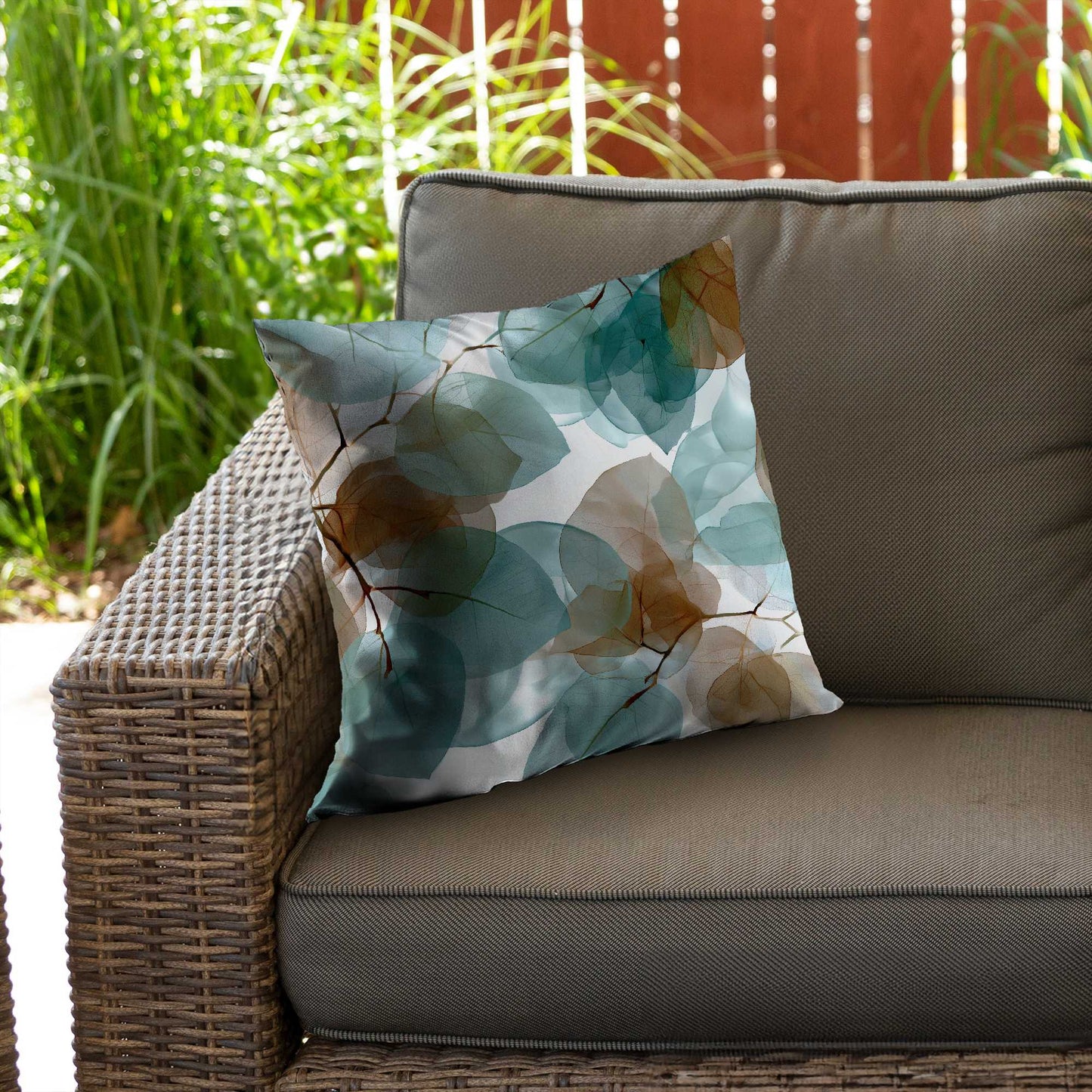 Translucent Leaves Gold Poly Twill Throw Pillow - Home Decor