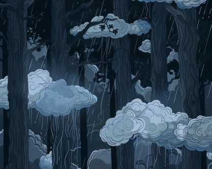 Sets de table en polyester tressé Sneaky Clouds pour la décoration intérieure
