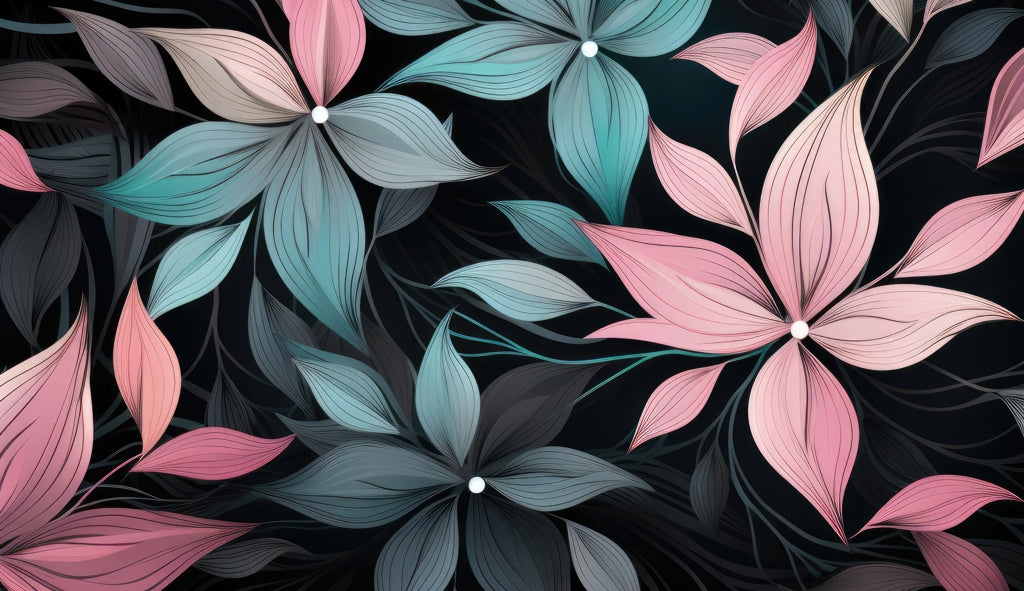 Desaturated Flowers Turquoise Tablecloth for Home Decor