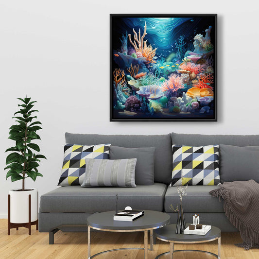 The Reef - Coral Framed Canvas for Stunning Home Decor
