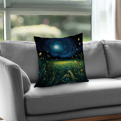 Between Grass Blades Black Poly Twill Throw Pillow - Decor