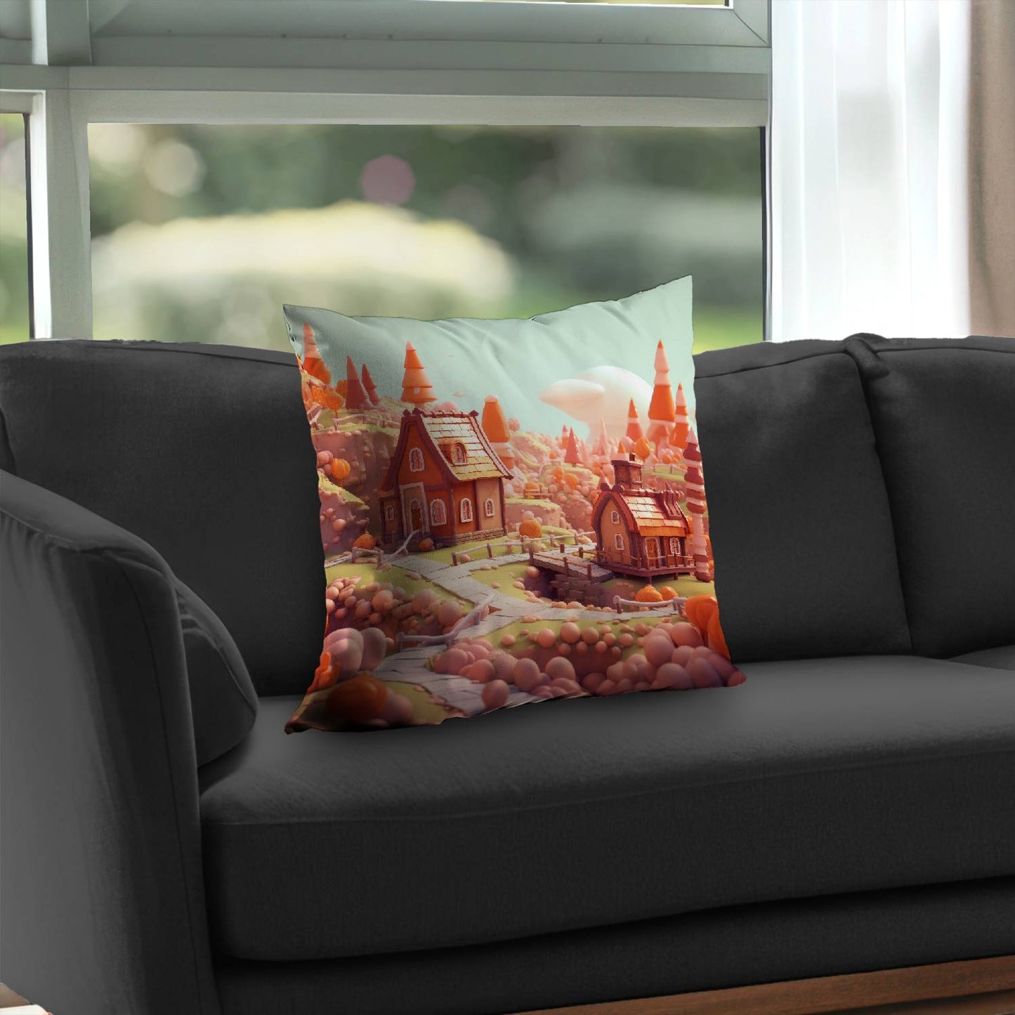 Toy town - Throw pillow - Print on demand