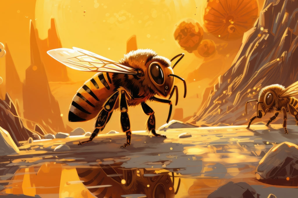 Bee World Yellow Outdoor Area Rug | Stylish Home Decor