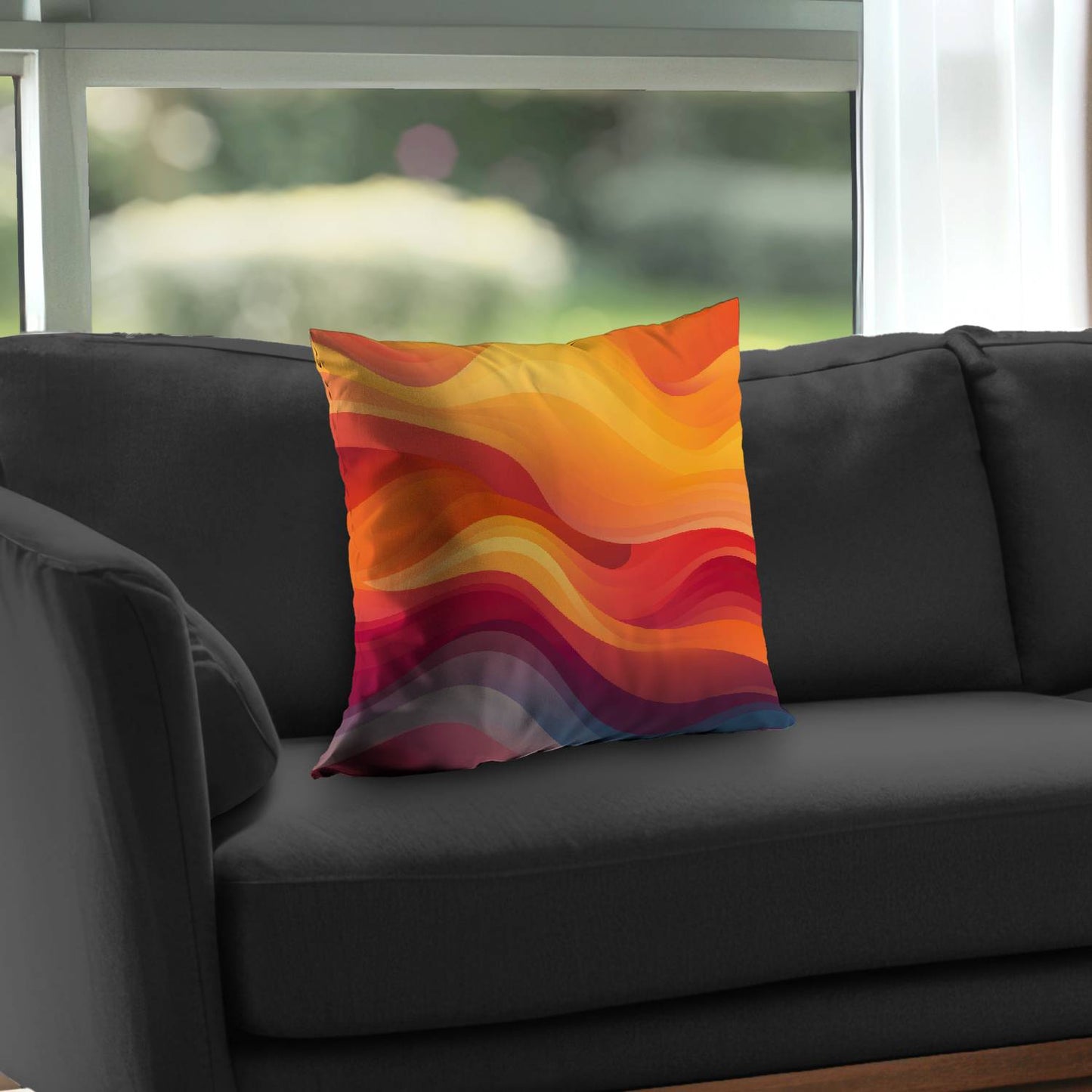 Sunlit fog - Throw pillow - Print on demand