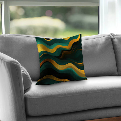Golden Harmony Poly Twill Throw Pillow | Home Decor Accent