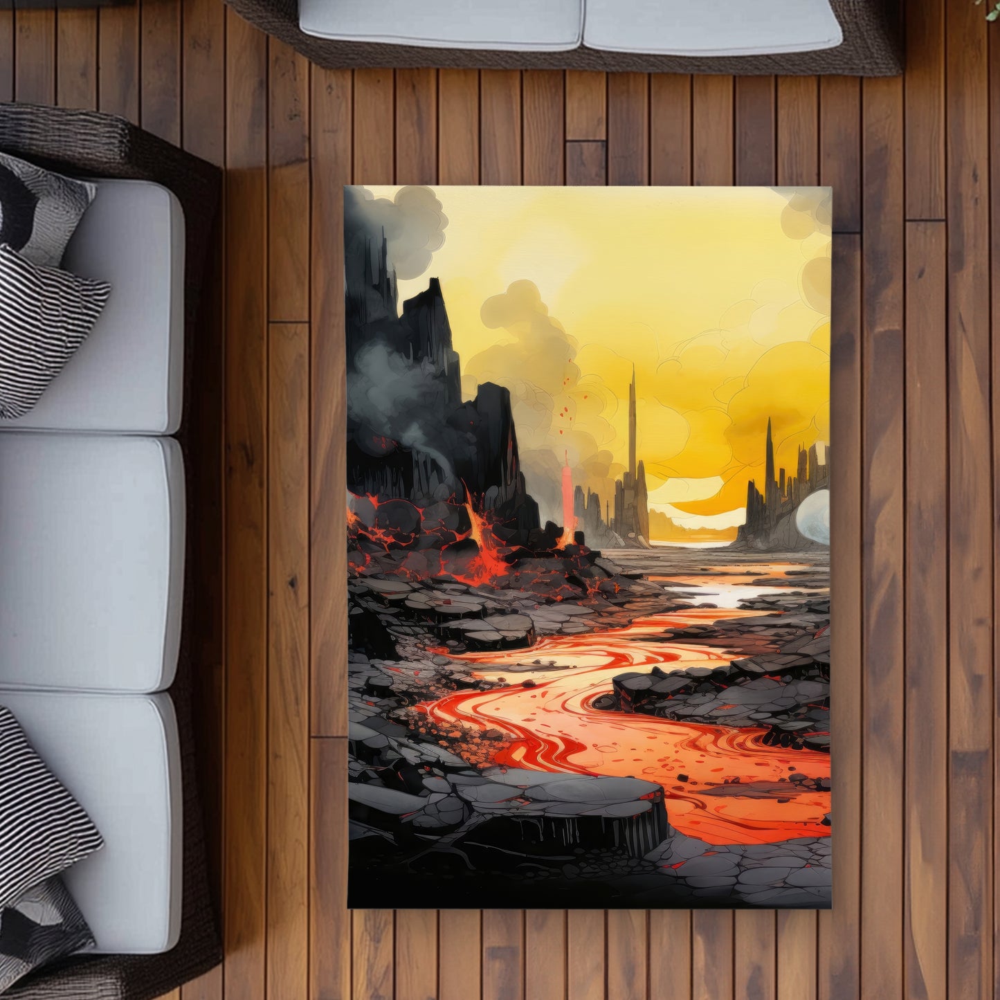 Tapis d'extérieur Charred - Décoration élégante pour Terrasses