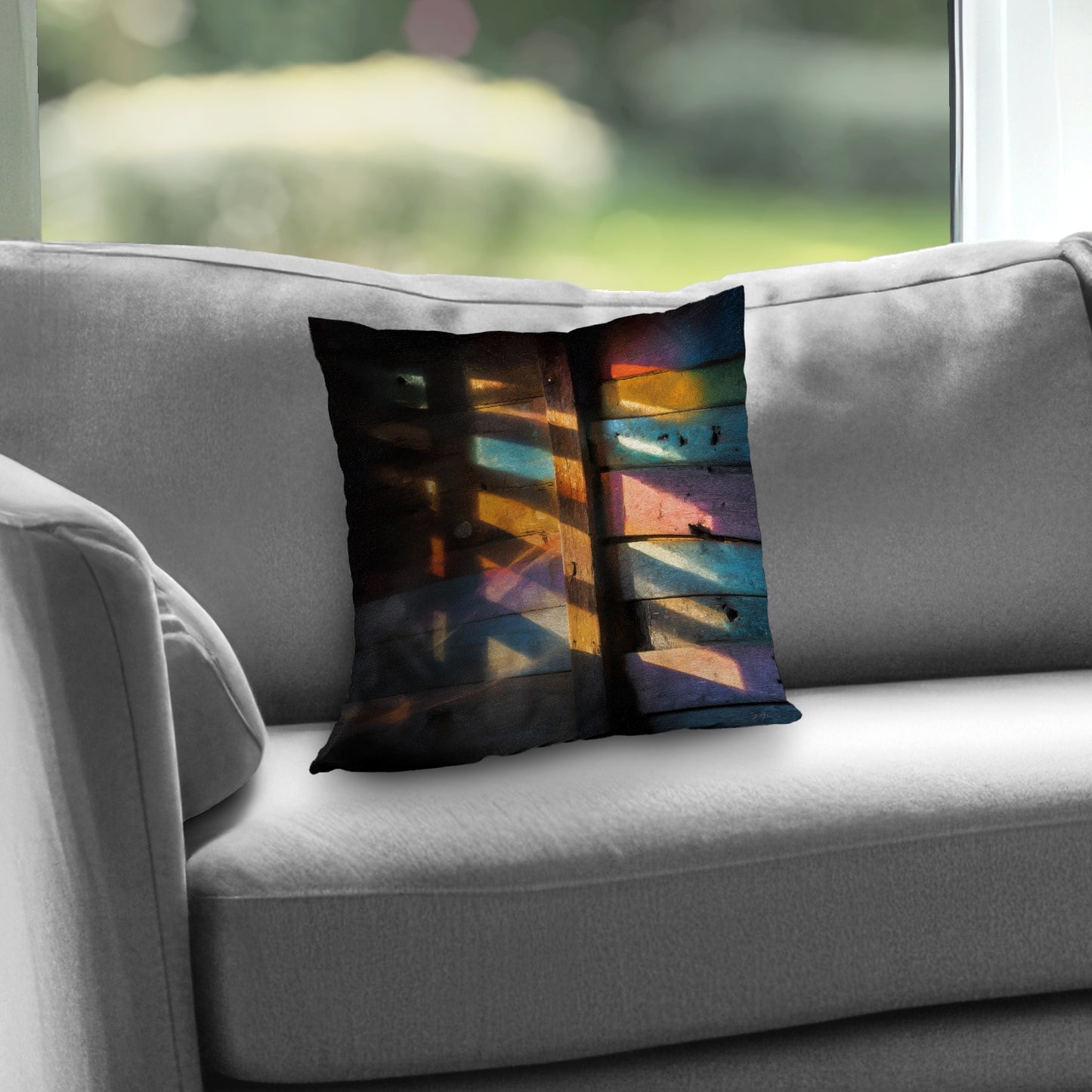 Casting Rainbows Poly Twill Throw Pillow | Home Decor Accent