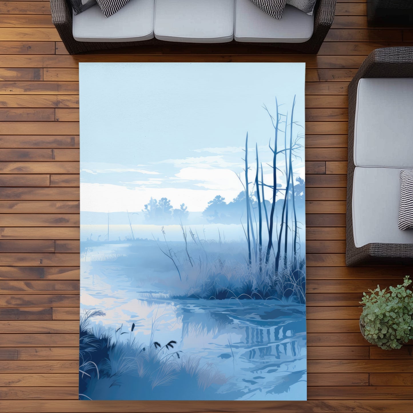 Cold Swamp Gray Outdoor Area Rug | Stylish Home Decor