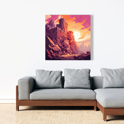 The Setting Rampart - White Canvas | Stylish Art