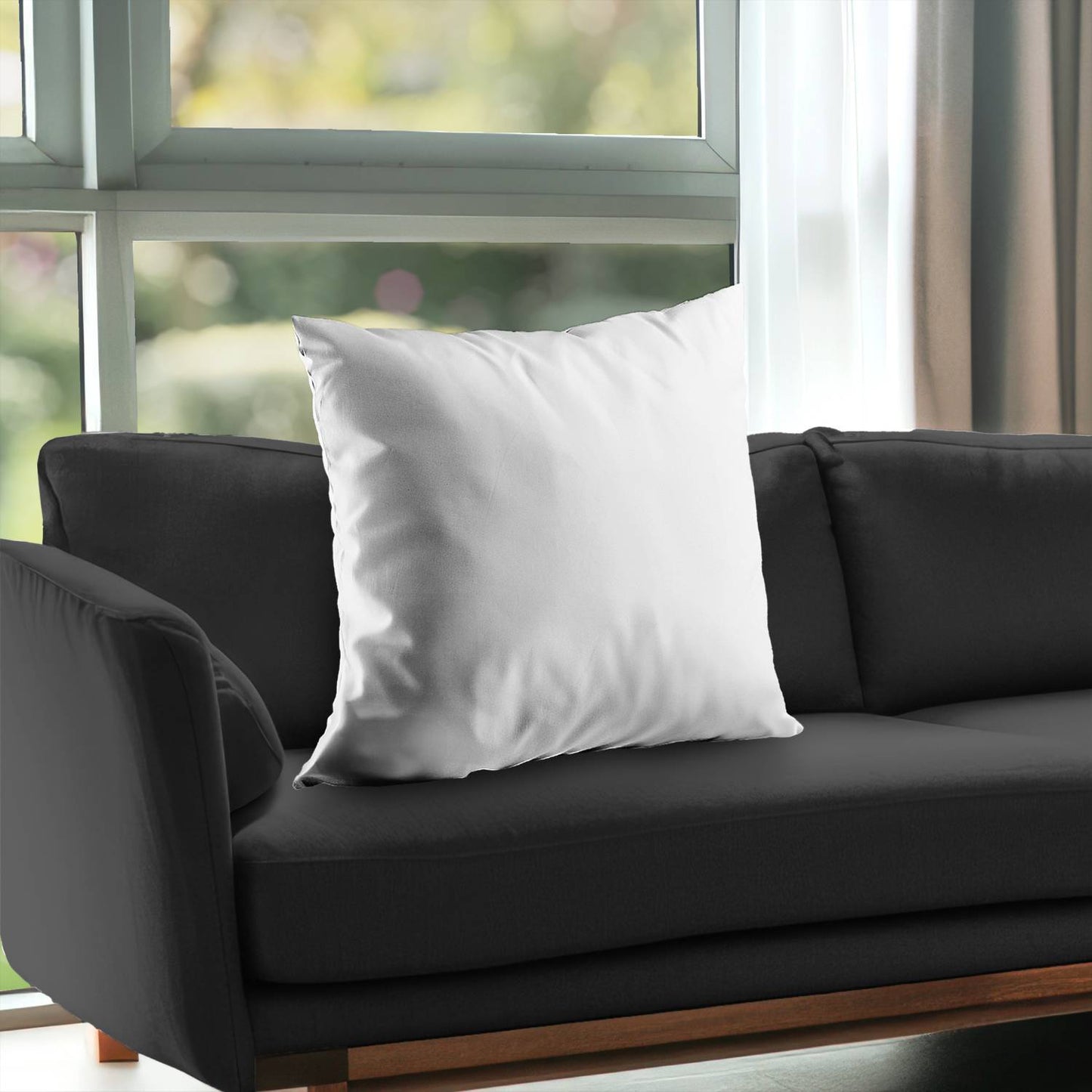 Coussin décoratif en sergé de polyester blanc pur | Décoration d'intérieur élégante