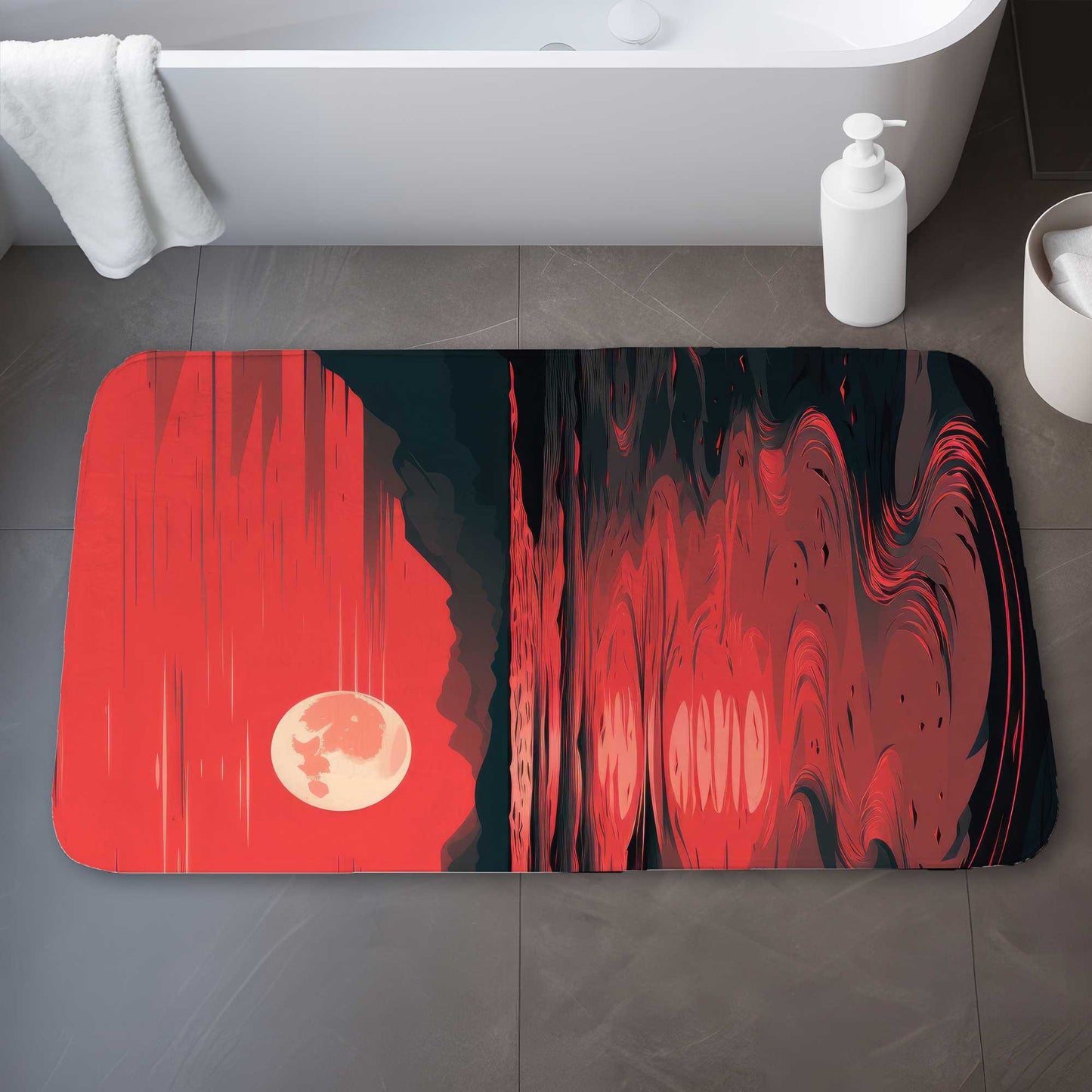 Bloody Tides Black Bath Mat | Stylish Home Decor Accent