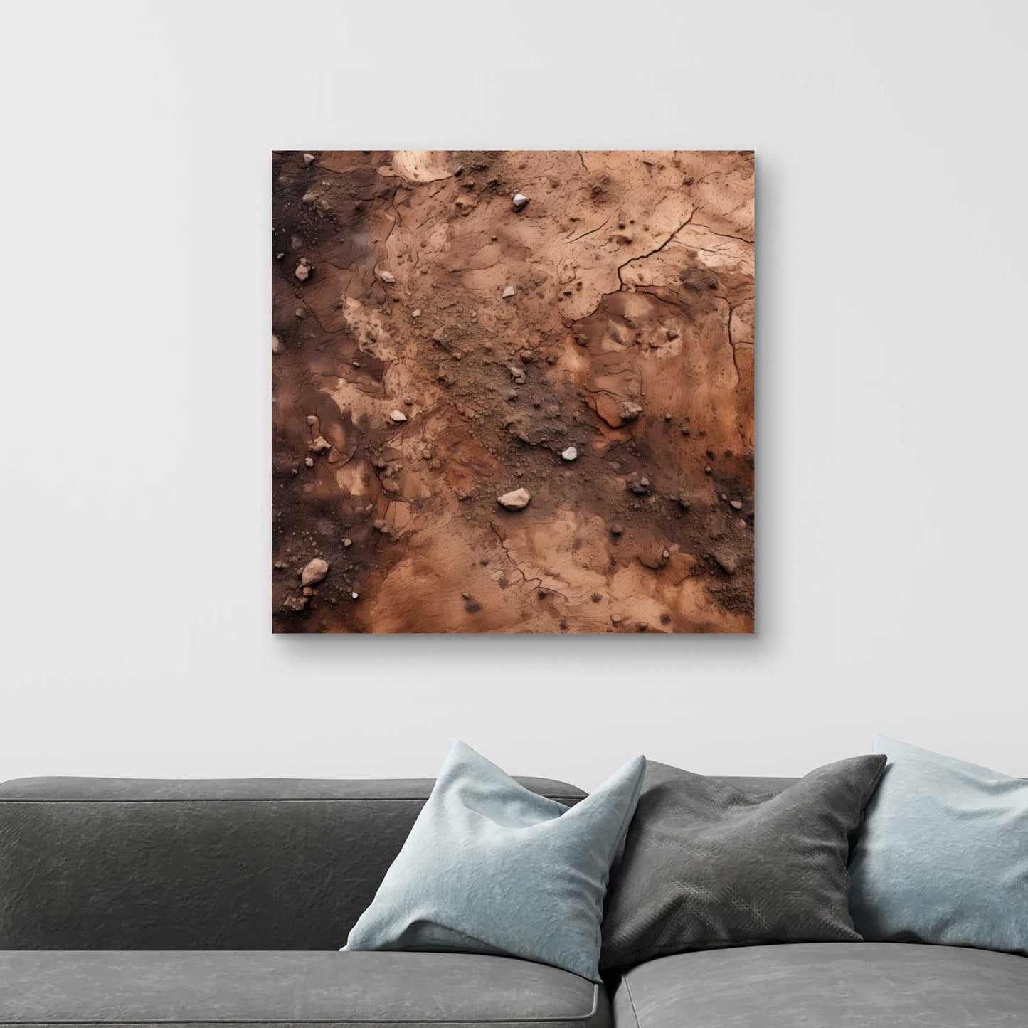 Mud and Stones - Brown Canvas Art for Home Decor