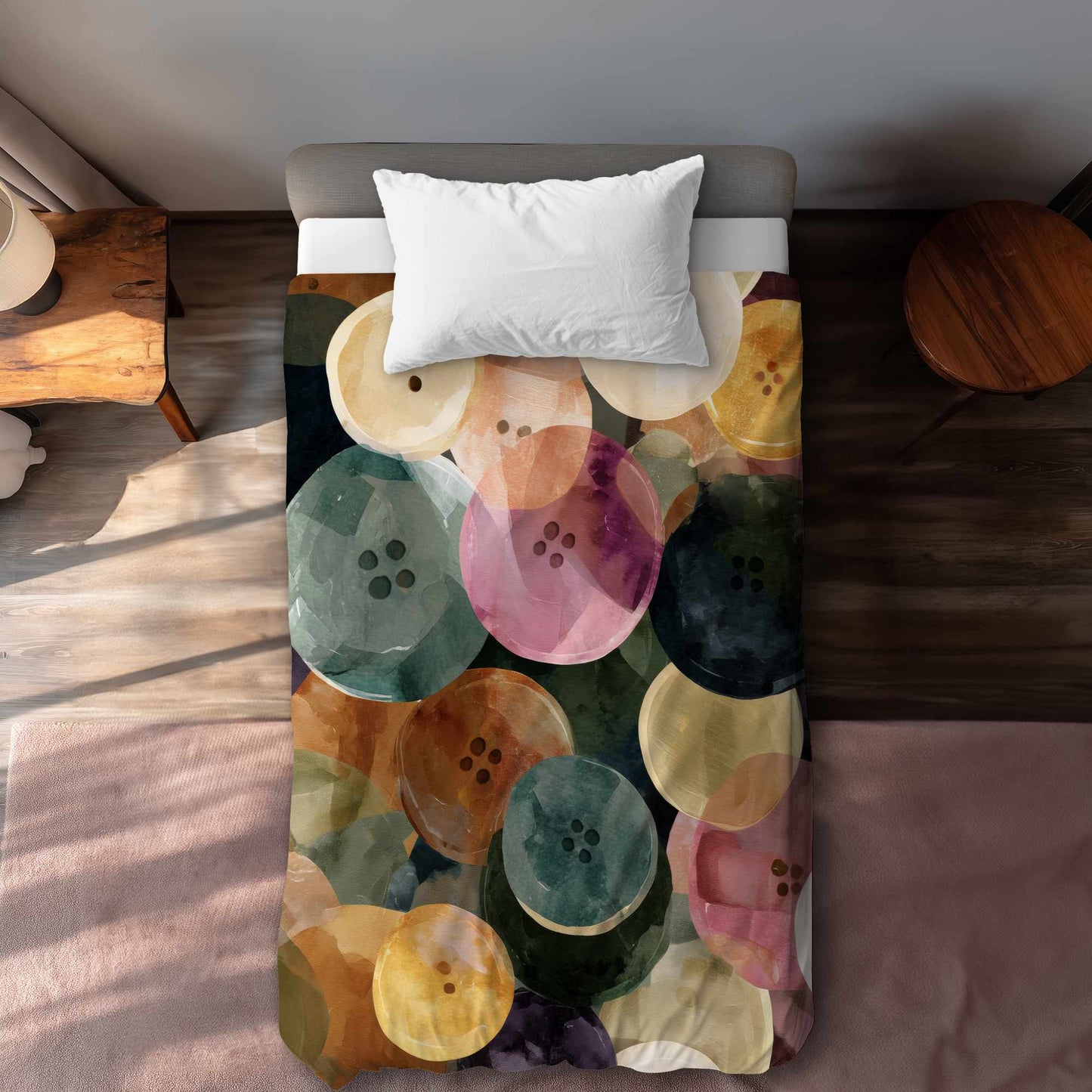 Housse de couette Button Dance colorée | Décoration d'intérieur élégante