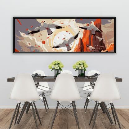 The Escape - Blue Framed Canvas Home Decor Art Piece