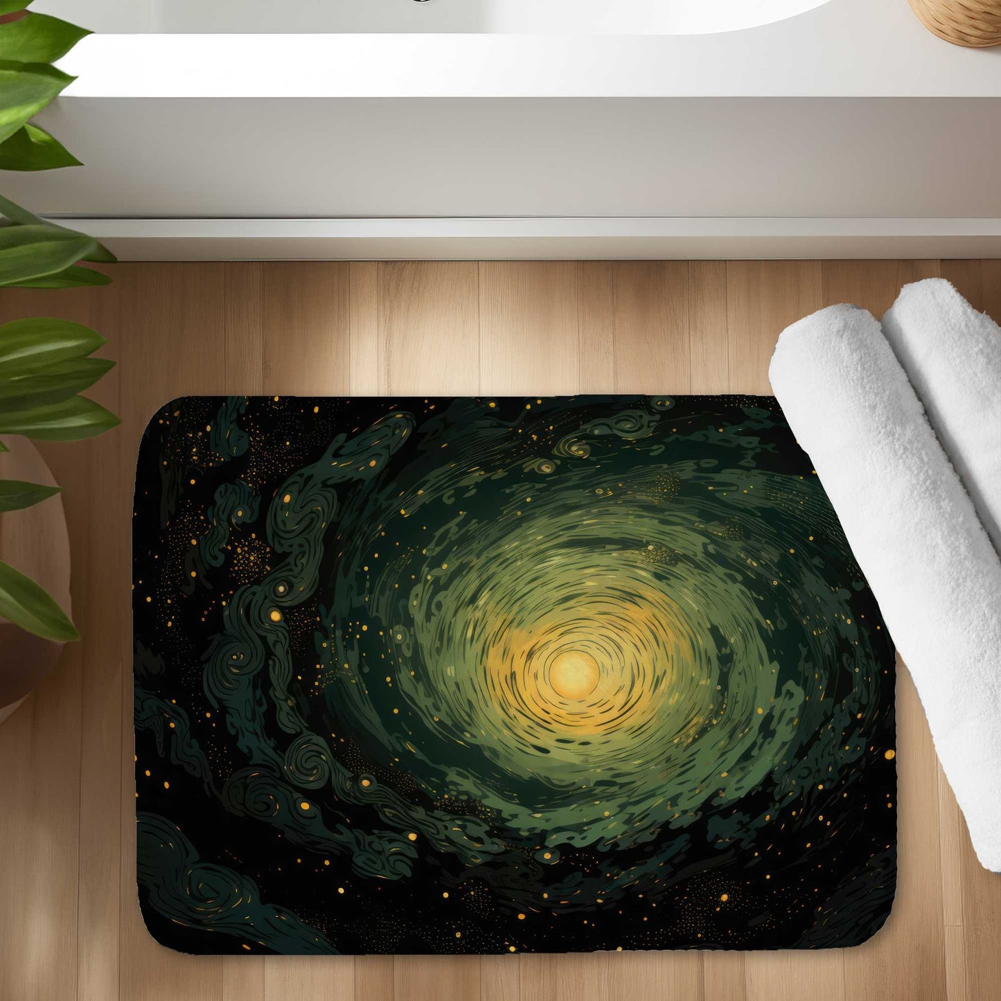 Tapis de bain « Gaz tourbillonnants » | Tapis de décoration d'intérieur élégant