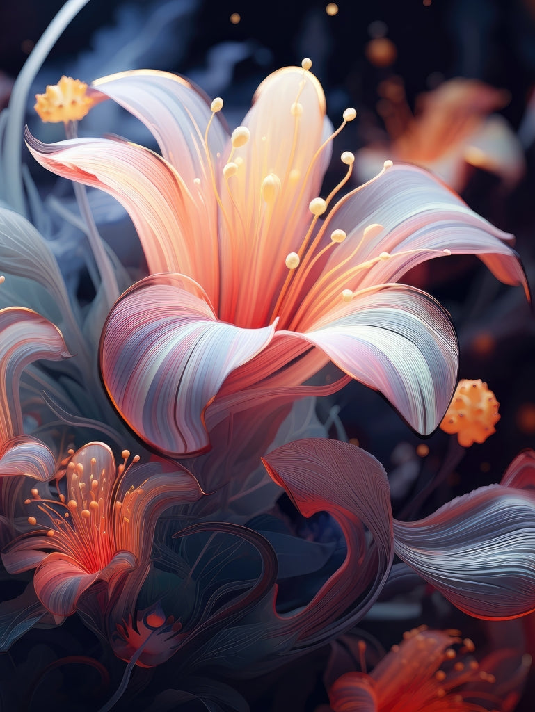 Astral bloom - Framed Canvas - Print on demand