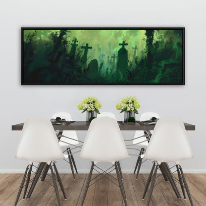 Reaching Hell - Turquoise Framed Canvas | Home Decor Art