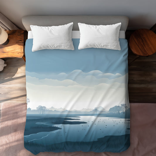 Minimalist Swamp White Duvet Cover | Home Decor Essentials