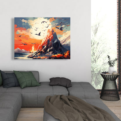 Towards Danger - Red Canvas Art | Modern Design