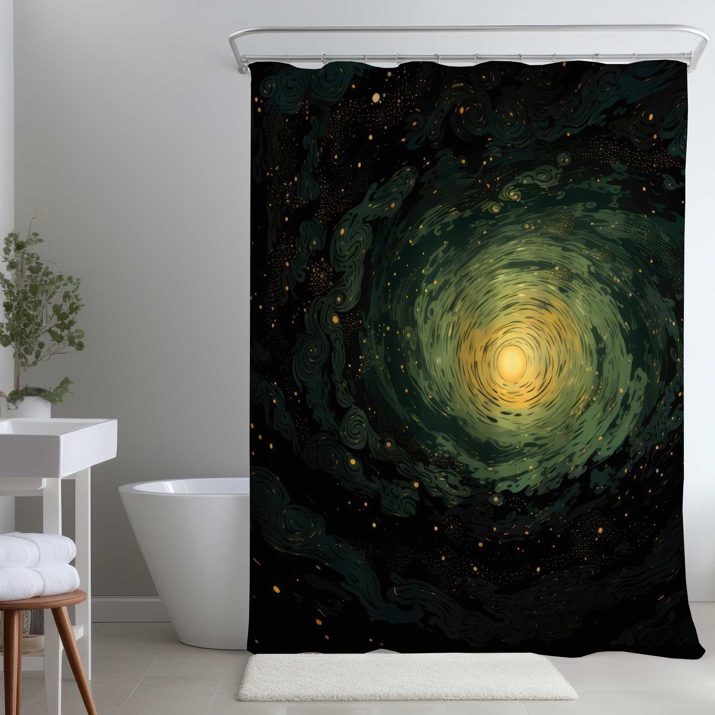 Rideau de douche « Nuages de gaz » – Décoration de salle de bain moderne