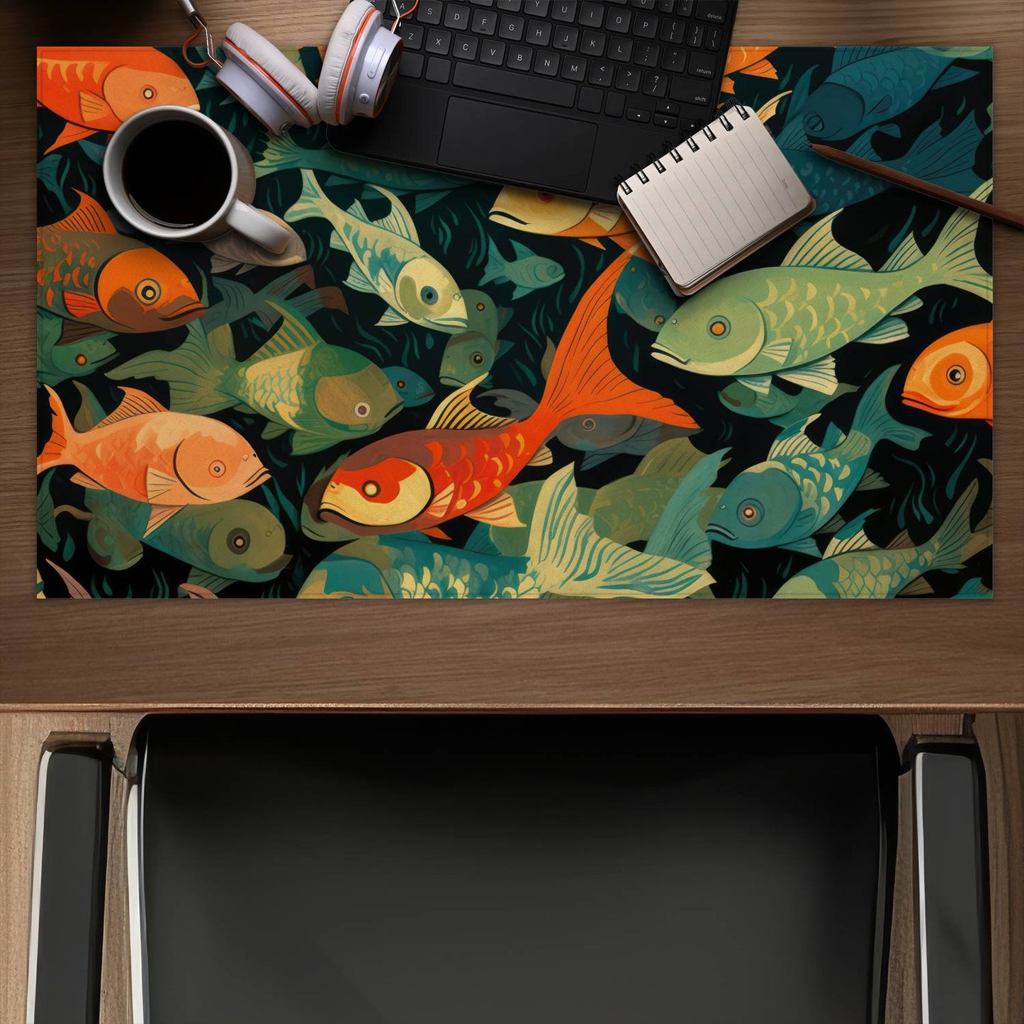 Simple fishes - Desk mat - Print on demand