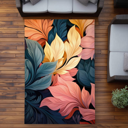 Pastel Bloom Coral Outdoor Area Rug | Home Decor Accent