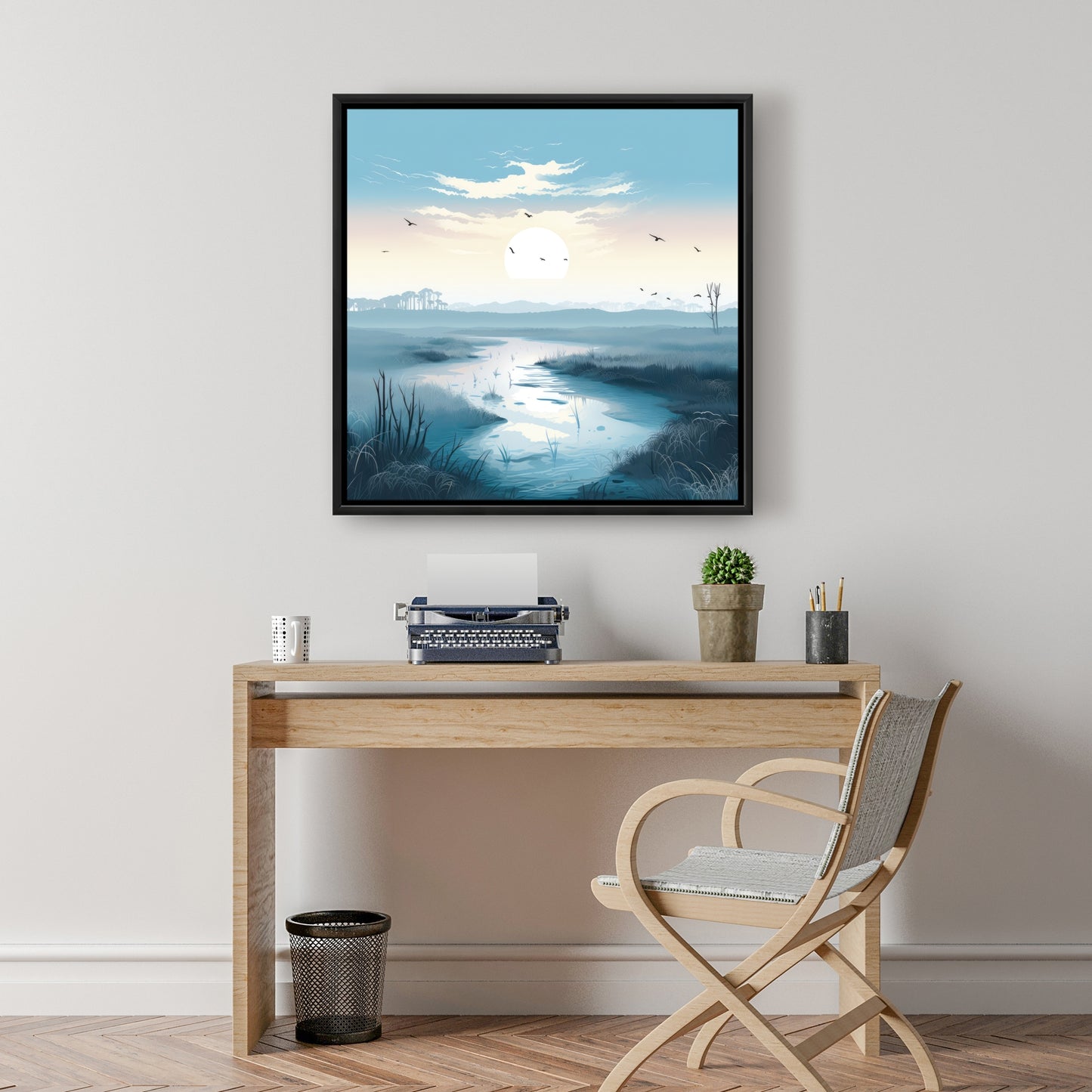 The Marsh - Beige Framed Canvas for Elegant Home Decor