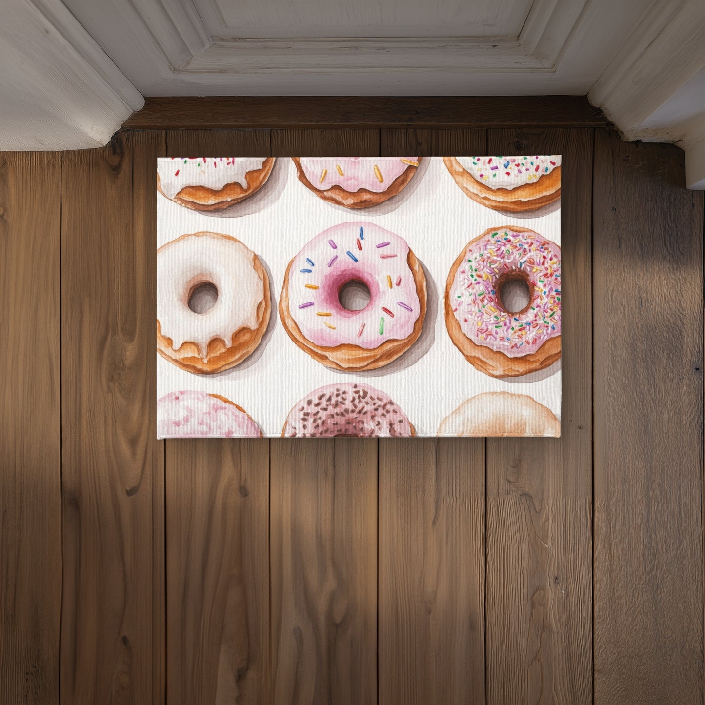 Donuts Beige Indoor Outdoor Door Mat - Home Decor Accent
