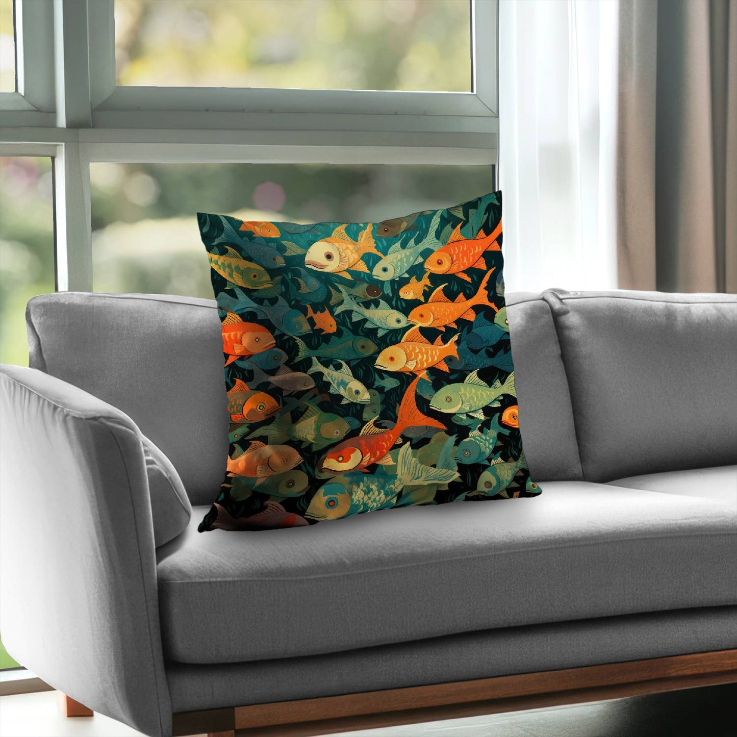 Simple fishes - Throw pillow - Print on demand