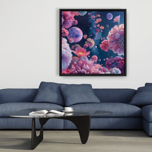 Pink void - White Framed Canvas for Elegant Home Decor