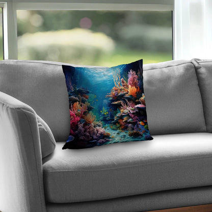 Coral Poly Twill Throw Pillow - Stylish Home Decor Accent