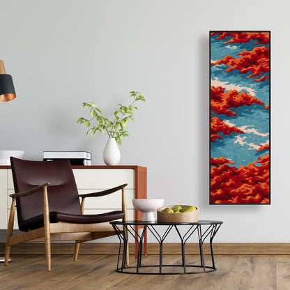 Red mounds - 24"x24" Framed canvas