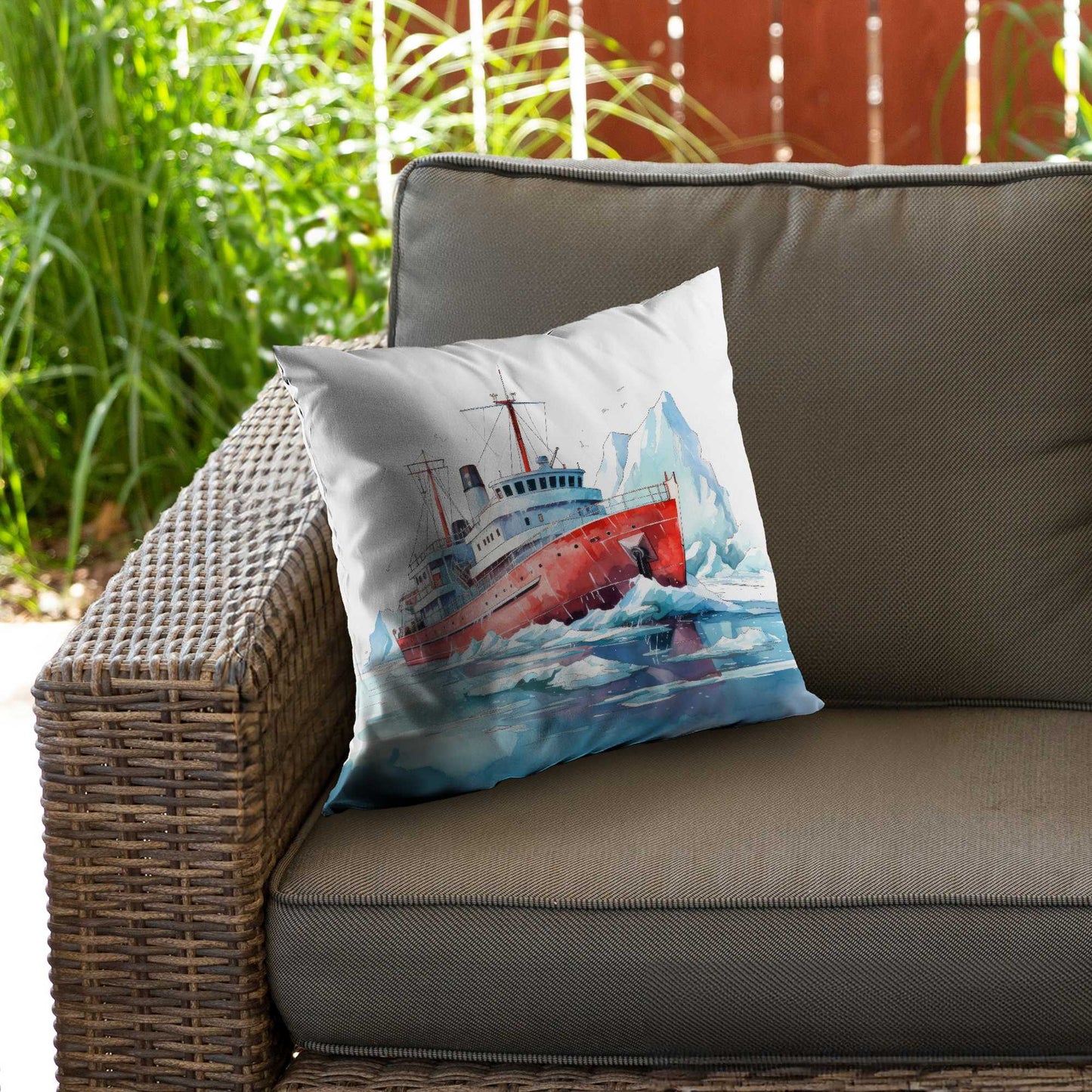 Coussin décoratif en sergé de polyester « Briser la glace » - Accessoire de décoration intérieure
