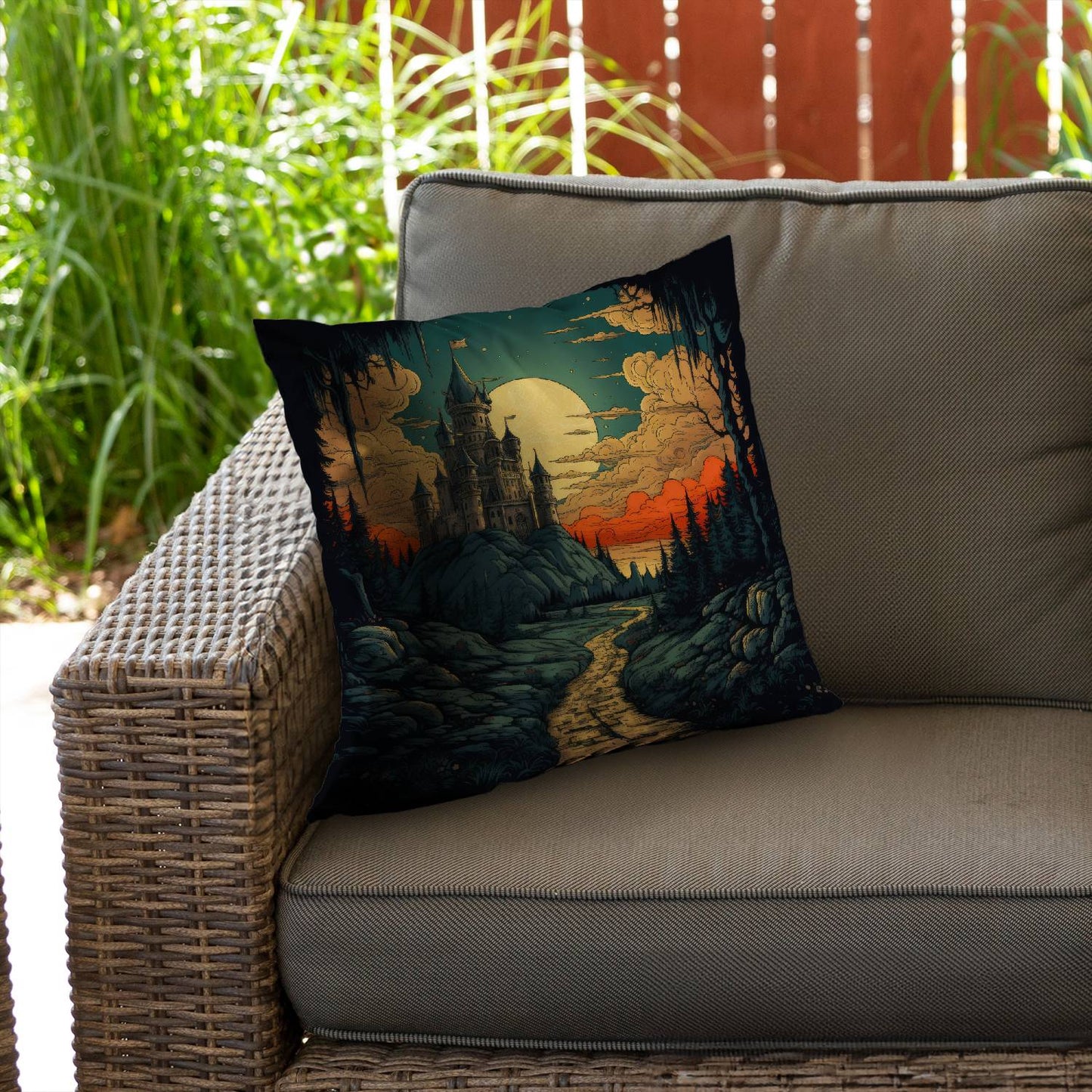 Haunted lands - Throw pillow - Print on demand