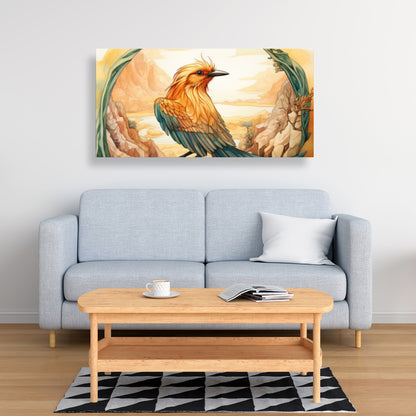 Perched bird - 32"x32" Canvas
