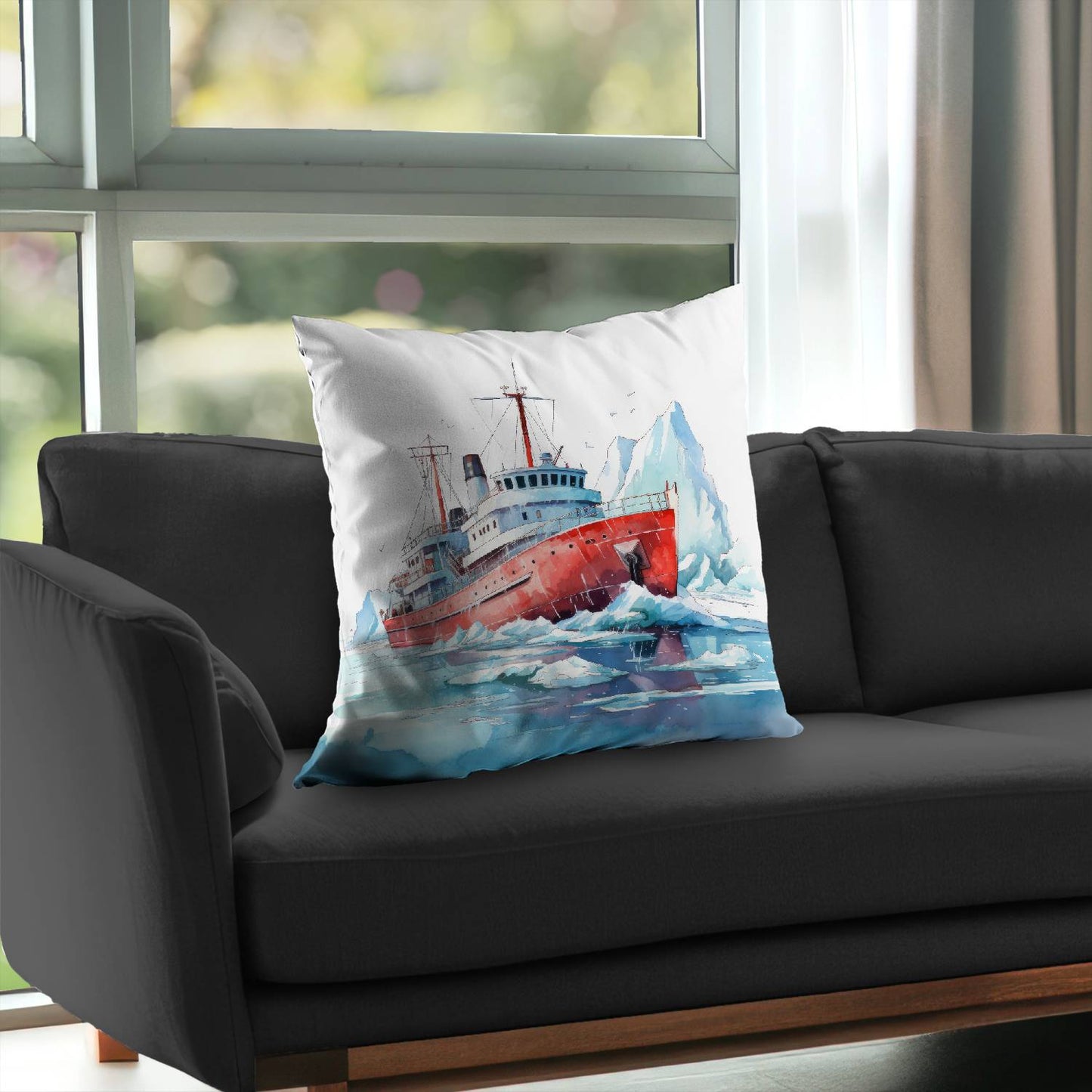 Coussin décoratif en sergé de polyester « Briser la glace » - Accessoire de décoration intérieure