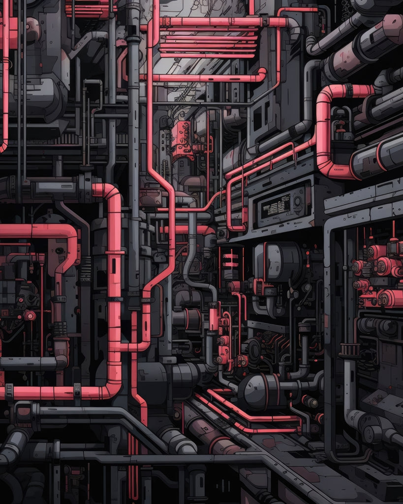 Tubular nightmare - Framed Canvas - Print on demand