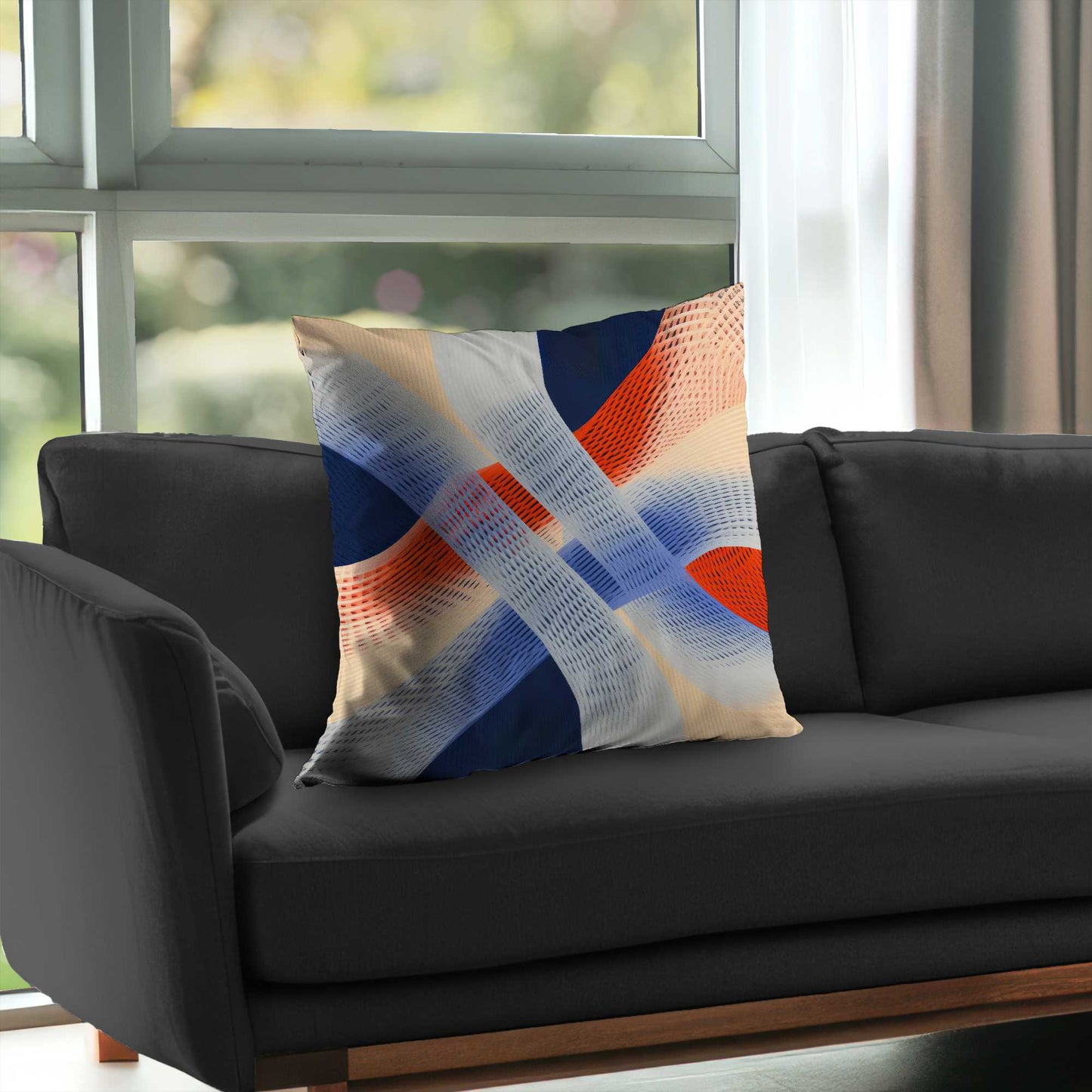 Abstract Threading Beige Poly Twill Throw Pillow Insert |