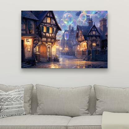 Bloopy Town - Purple Canvas Art for Home Decor | Unique Design