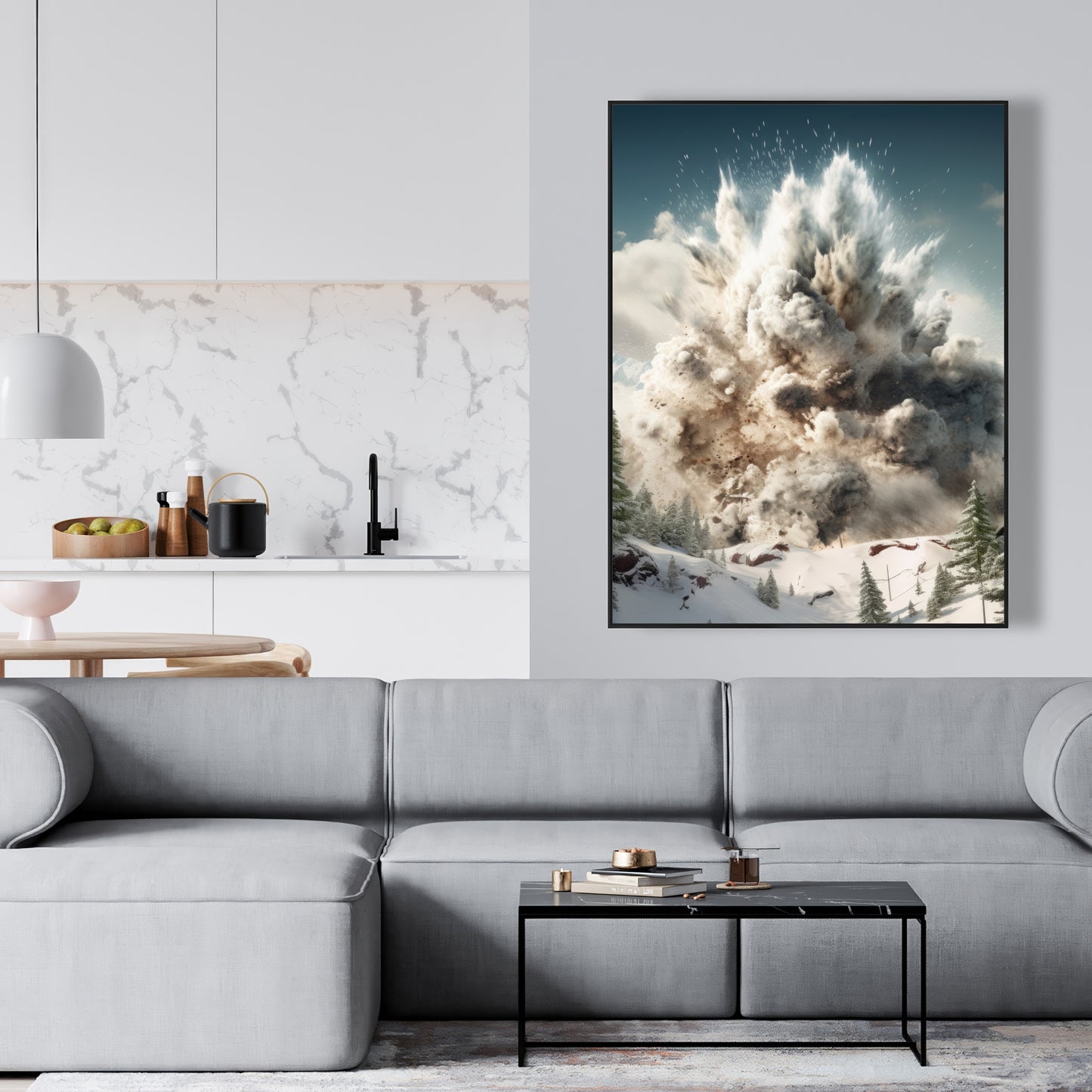 Ruined Excursion - Green Framed Canvas for Home Decor