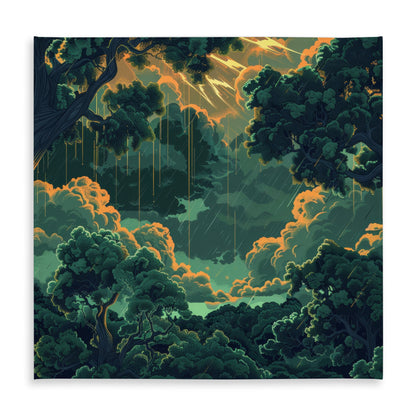 Drops Green Indoor Outdoor Tablecloth for Home Decor