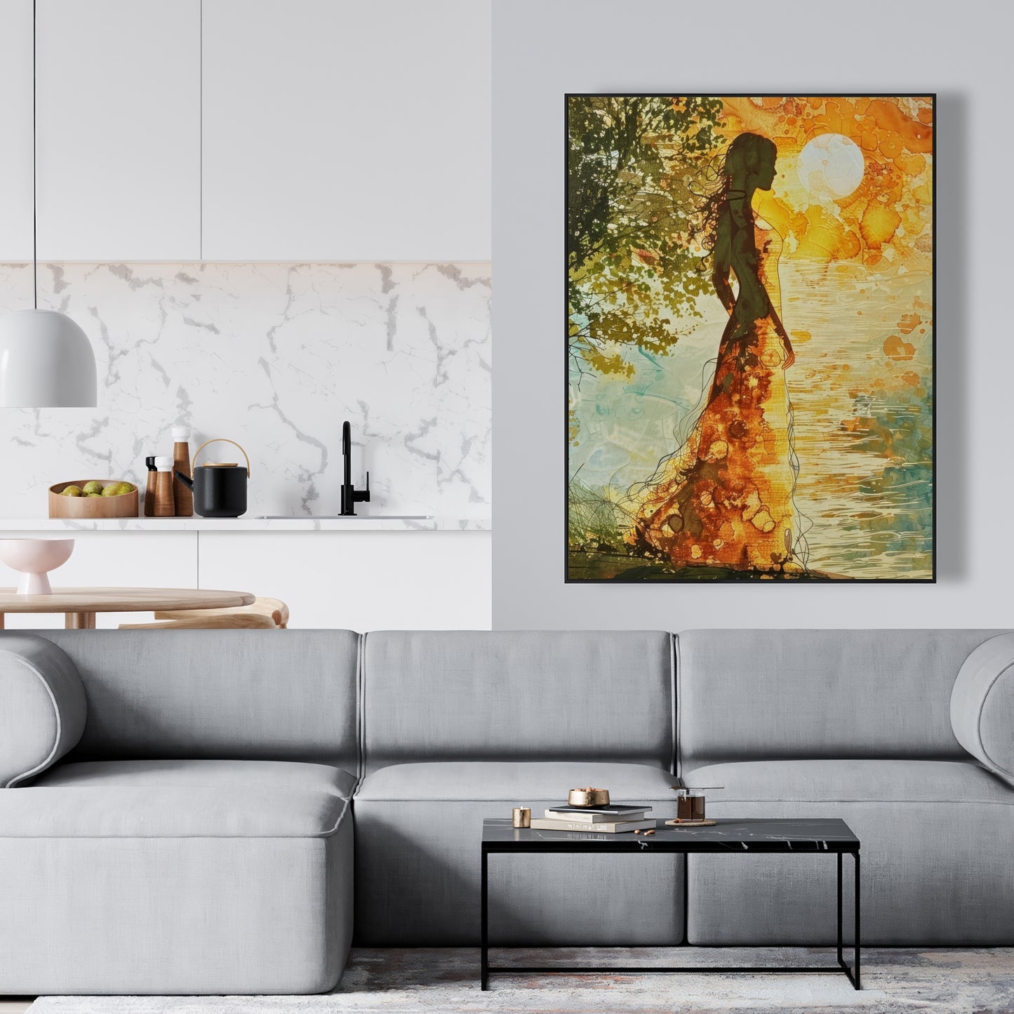 Peaceful sun - 36"x36" Framed canvas