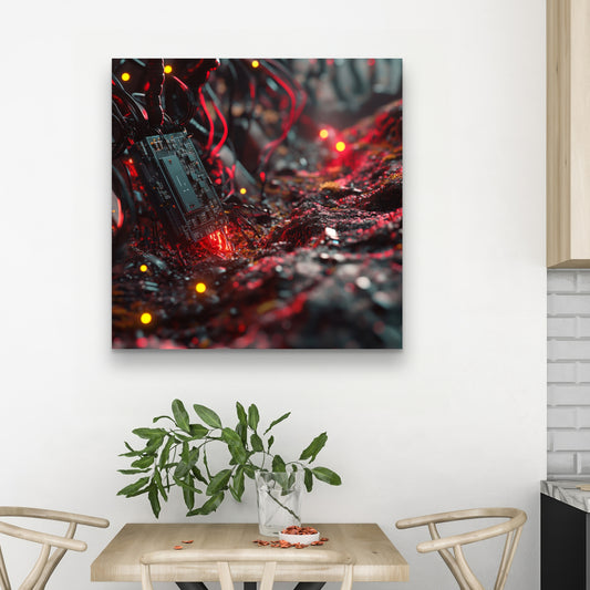Beep Boop Red Canvas - Stylish Home Decor for Any Room