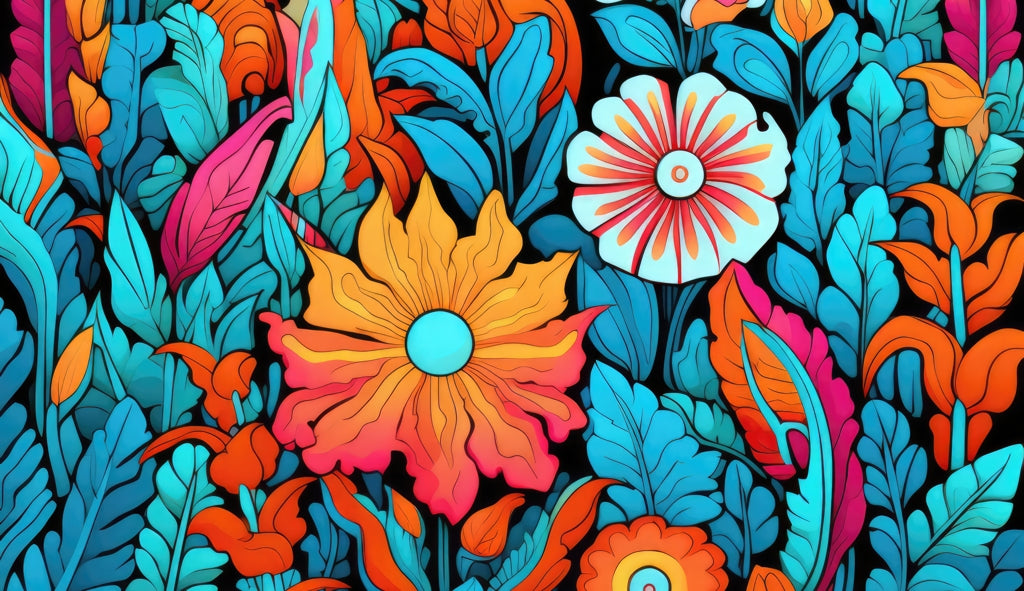 Floral hues - Desk mat - Print on demand