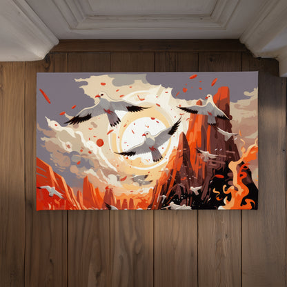 The Escape Orange Indoor Outdoor Door Mat - Home Decor