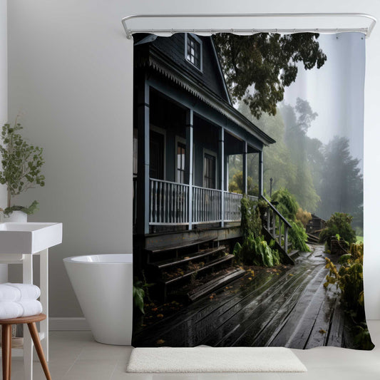 Rideau de douche Porche pluvieux | Décoration intérieure élégante et imperméable