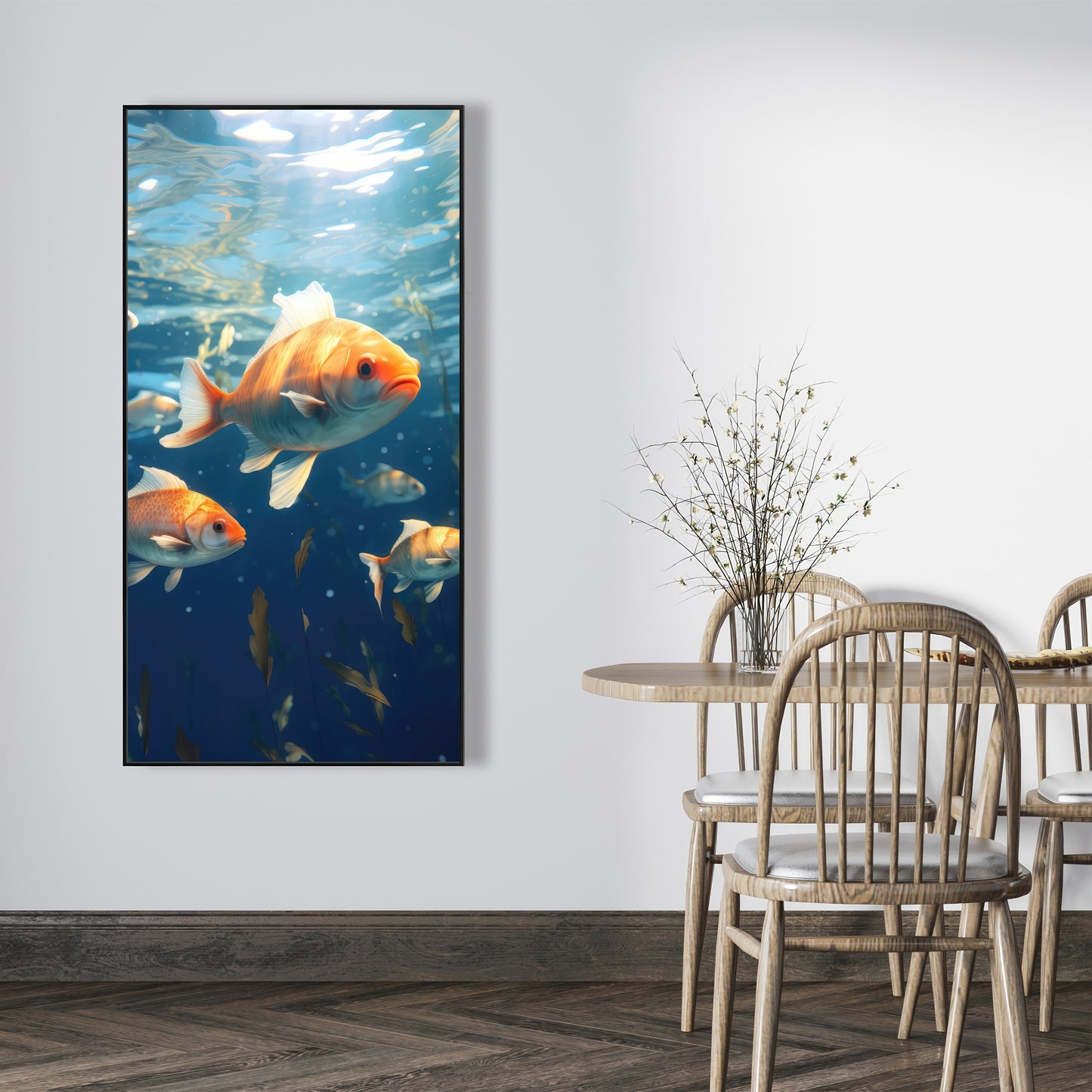 Free Flow - White Framed Canvas for Elegant Home Decor