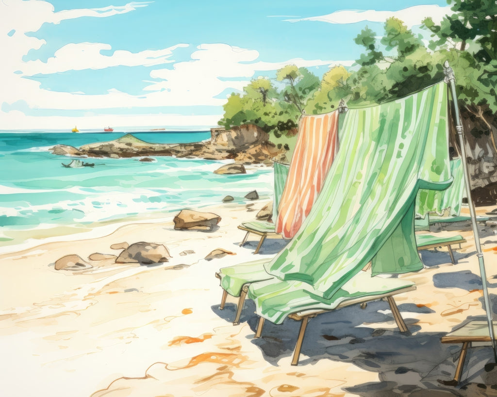 Beach Calm - Turquoise Braided Polyester Placemat for Home Decor