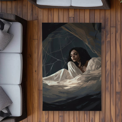 Spider princess Black outdoor area rug for home decor