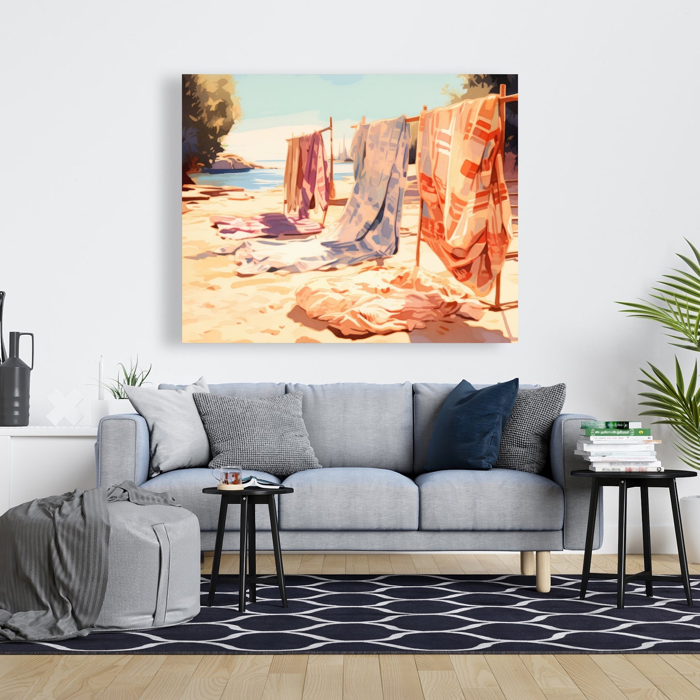 Warm Sands - Blue Canvas Art | Stylish Wall Art